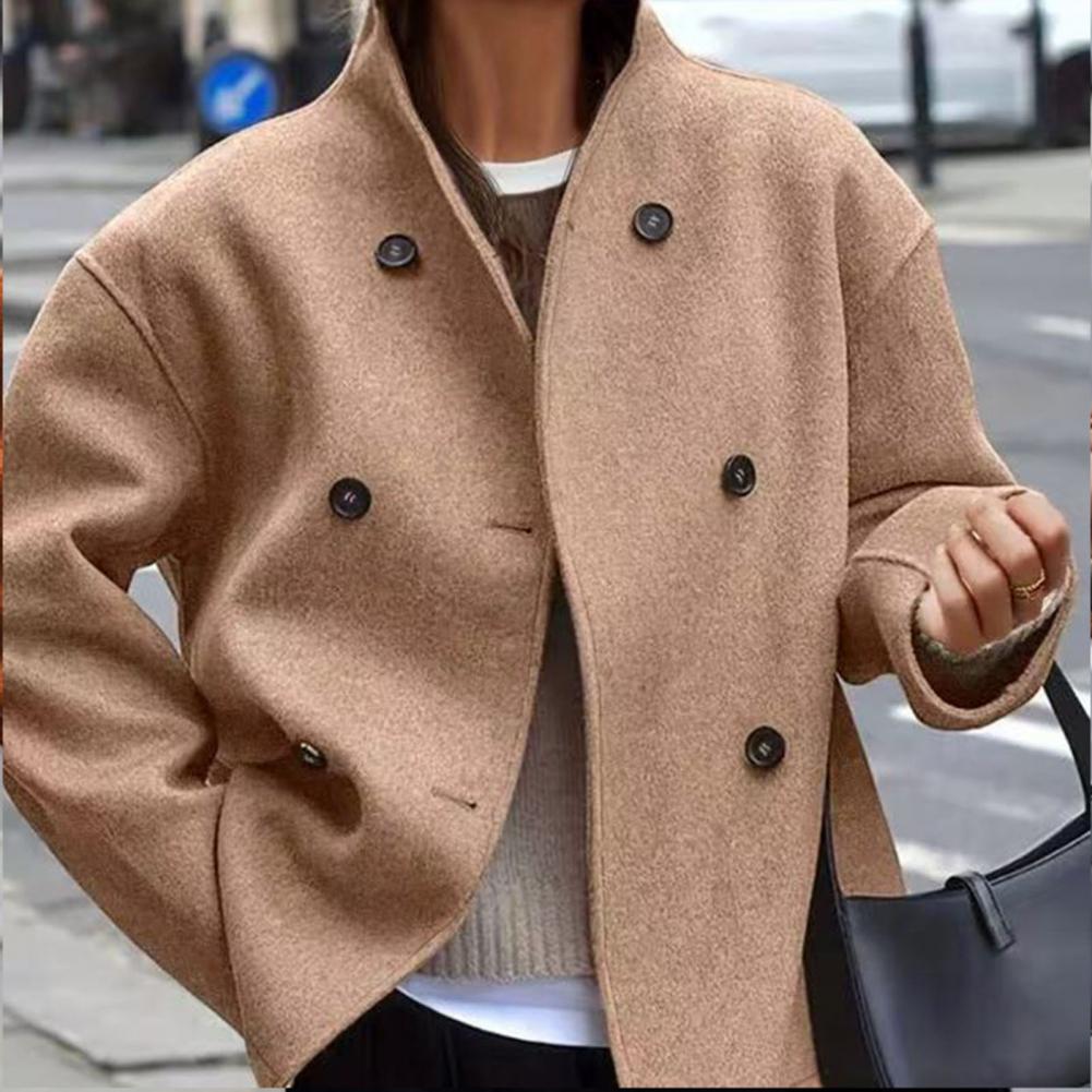 Wool Coat Peacoat - Abrigo de lana corto para mujer,